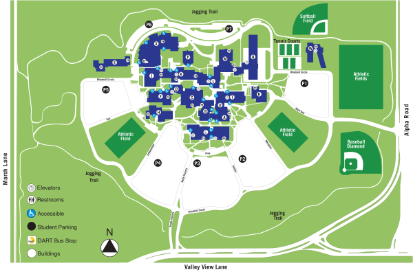 A campus map of Brookhaven